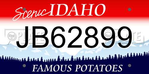 JB62899 Idaho License Plate
