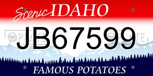 JB67599 Idaho License Plate