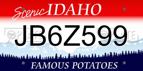JB6Z599 Idaho License Plate