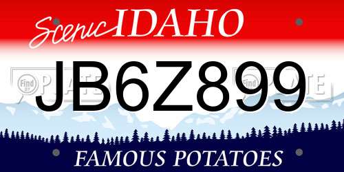 JB6Z899 Idaho License Plate