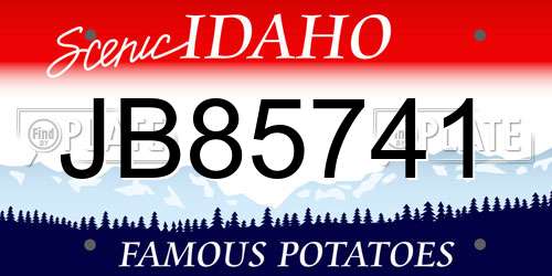JB85741 Idaho License Plate
