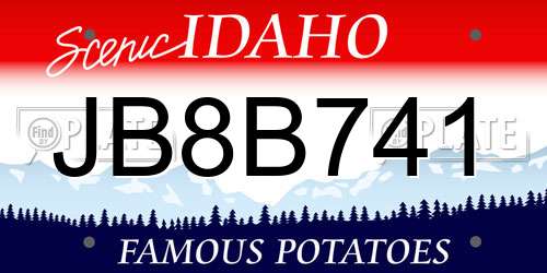 JB8B741 Idaho License Plate