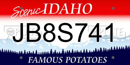 JB8S741 Idaho License Plate