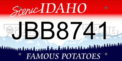 JBB8741 Idaho License Plate