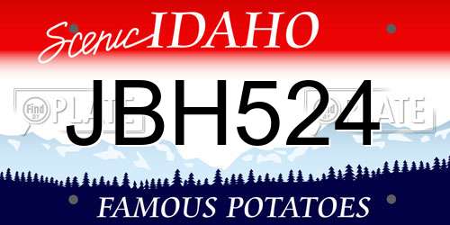 JBH524 Idaho License Plate