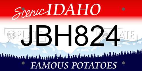 JBH824 Idaho License Plate