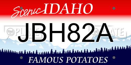 JBH82A Idaho License Plate