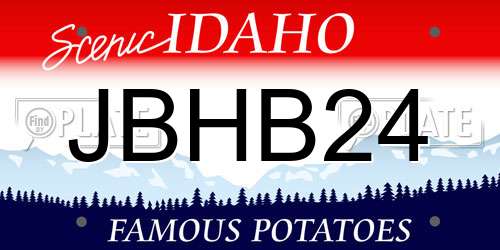 JBHB24 Idaho License Plate