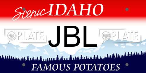 JBL Idaho License Plate