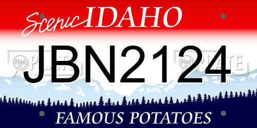 JBN2124 Idaho License Plate