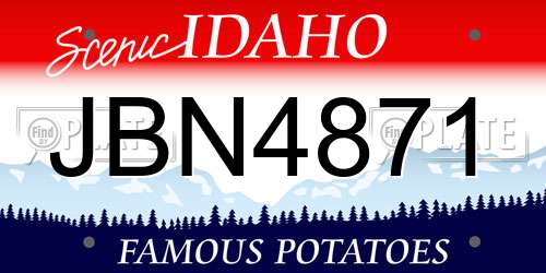 JBN4871 Idaho License Plate