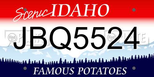 JBQ5524 Idaho License Plate
