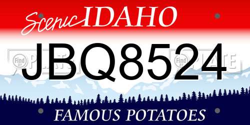 JBQ8524 Idaho License Plate