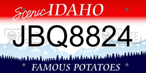 JBQ8824 Idaho License Plate