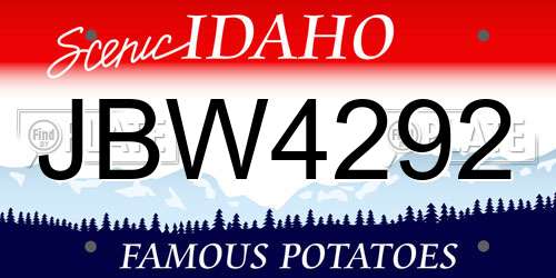 JBW4292 Idaho License Plate