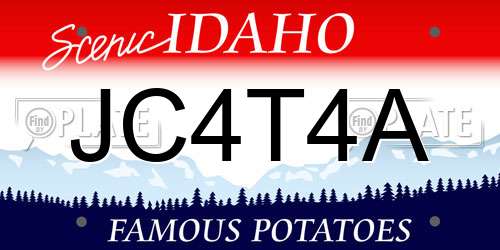 JC4T4A Idaho License Plate