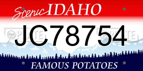 JC78754 Idaho License Plate
