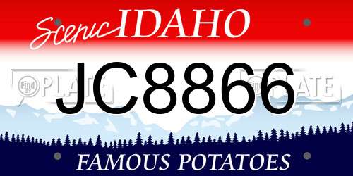 JC8866 Idaho License Plate