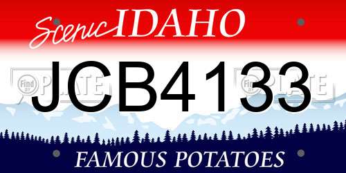 JCB4133 Idaho License Plate