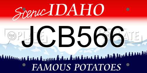 JCB566 Idaho License Plate