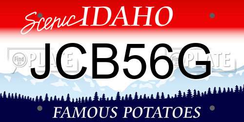 JCB56G Idaho License Plate