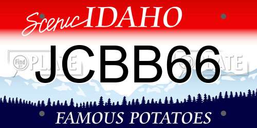 JCBB66 Idaho License Plate