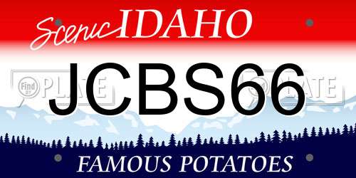 JCBS66 Idaho License Plate