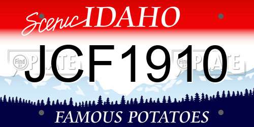 JCF1910 Idaho License Plate