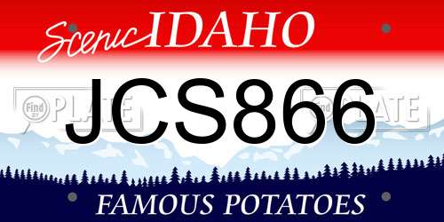 JCS866 Idaho License Plate