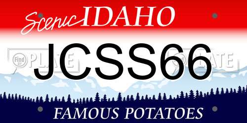 JCSS66 Idaho License Plate