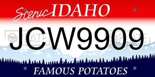 JCW9909 Idaho License Plate