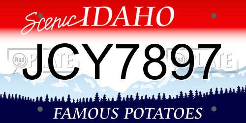JCY7897 Idaho License Plate
