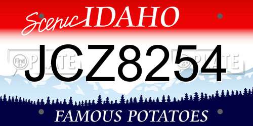 JCZ8254 Idaho License Plate