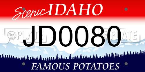 JD0080 Idaho License Plate