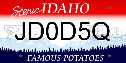 JD0D5Q Idaho License Plate