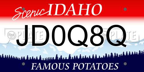 JD0Q8Q Idaho License Plate
