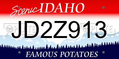 JD2Z913 Idaho License Plate