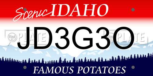 JD3G3O Idaho License Plate