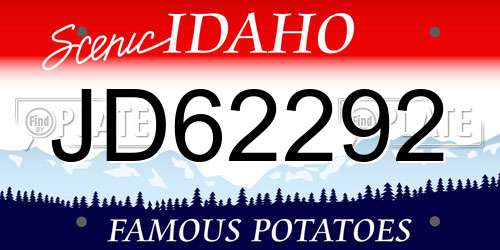 JD62292 Idaho License Plate