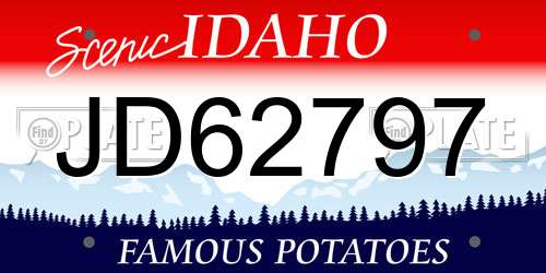 JD62797 Idaho License Plate