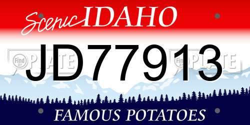 JD77913 Idaho License Plate