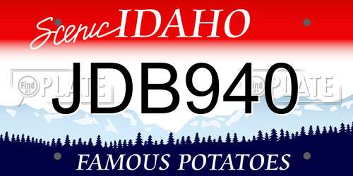 JDB940 Idaho License Plate