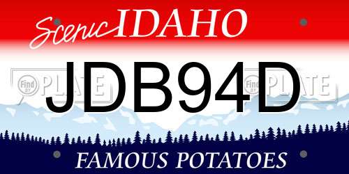 JDB94D Idaho License Plate
