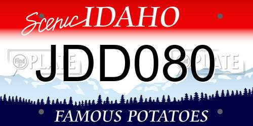 JDD080 Idaho License Plate