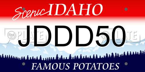 JDDD50 Idaho License Plate