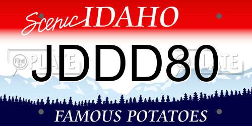 JDDD80 Idaho License Plate