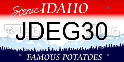 JDEG30 Idaho License Plate