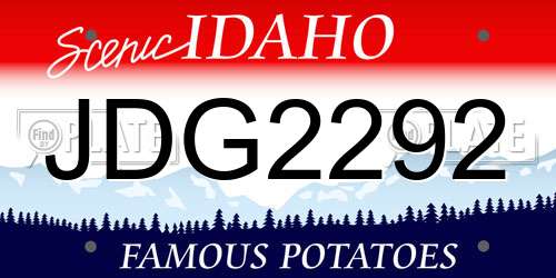 JDG2292 Idaho License Plate