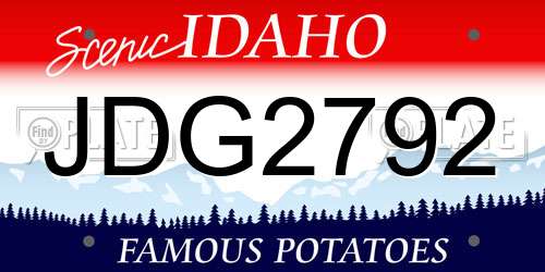JDG2792 Idaho License Plate