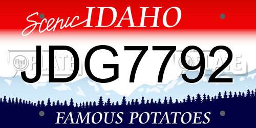 JDG7792 Idaho License Plate